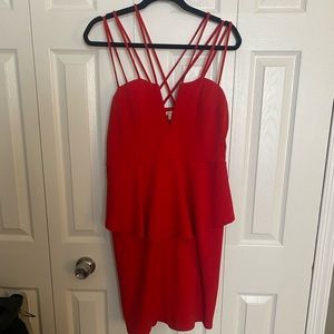 Charlotte Russe - Red peplum party dress